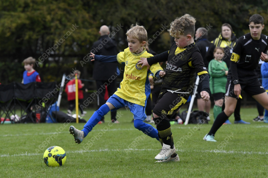 Penwortham St Teresa's FC Red vs Springfields Black, Under 8, Football, Penwortham, UK - 18 Oct 2025